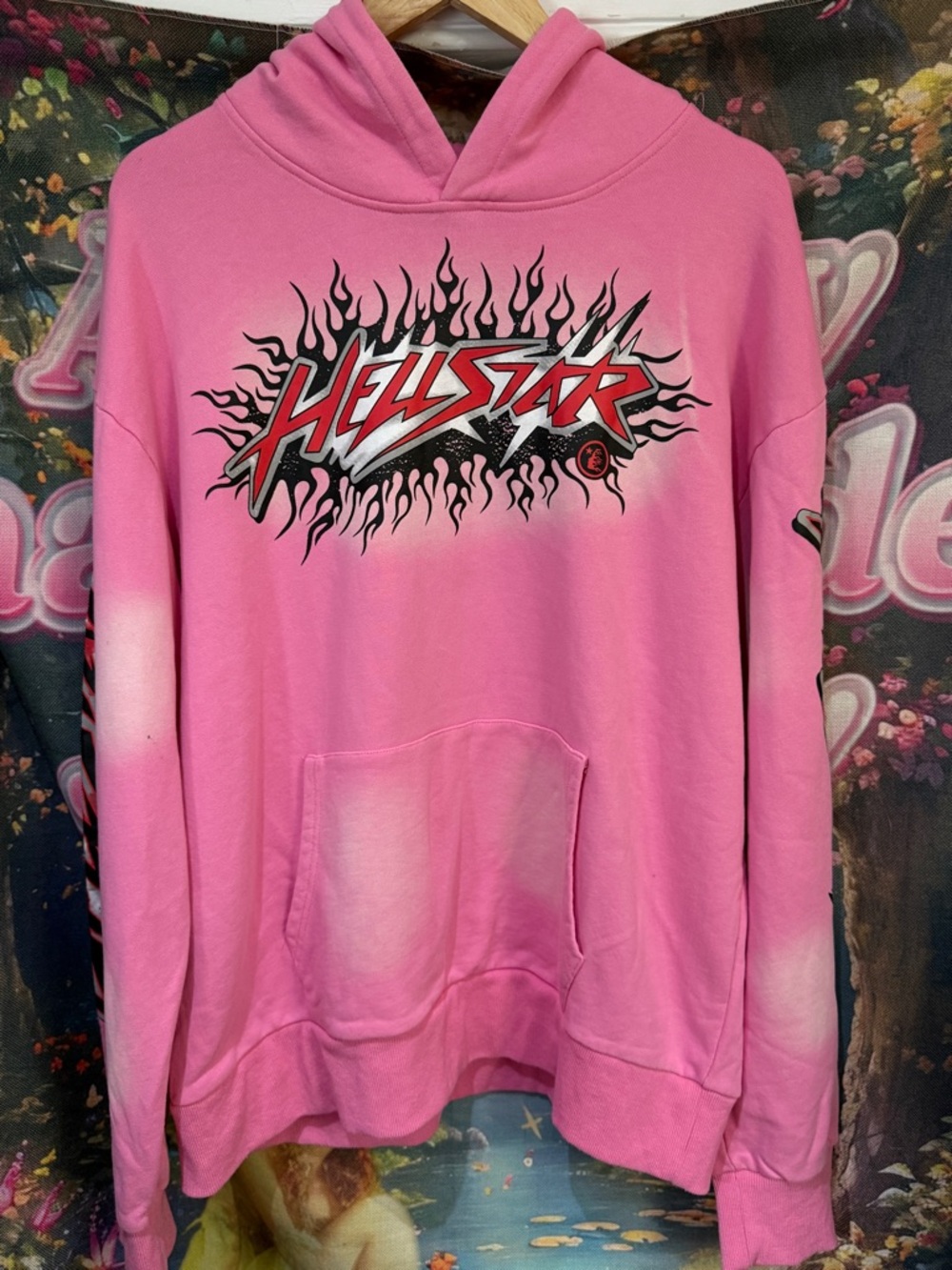 Hellstar Men’s Pink Logo Hoodie